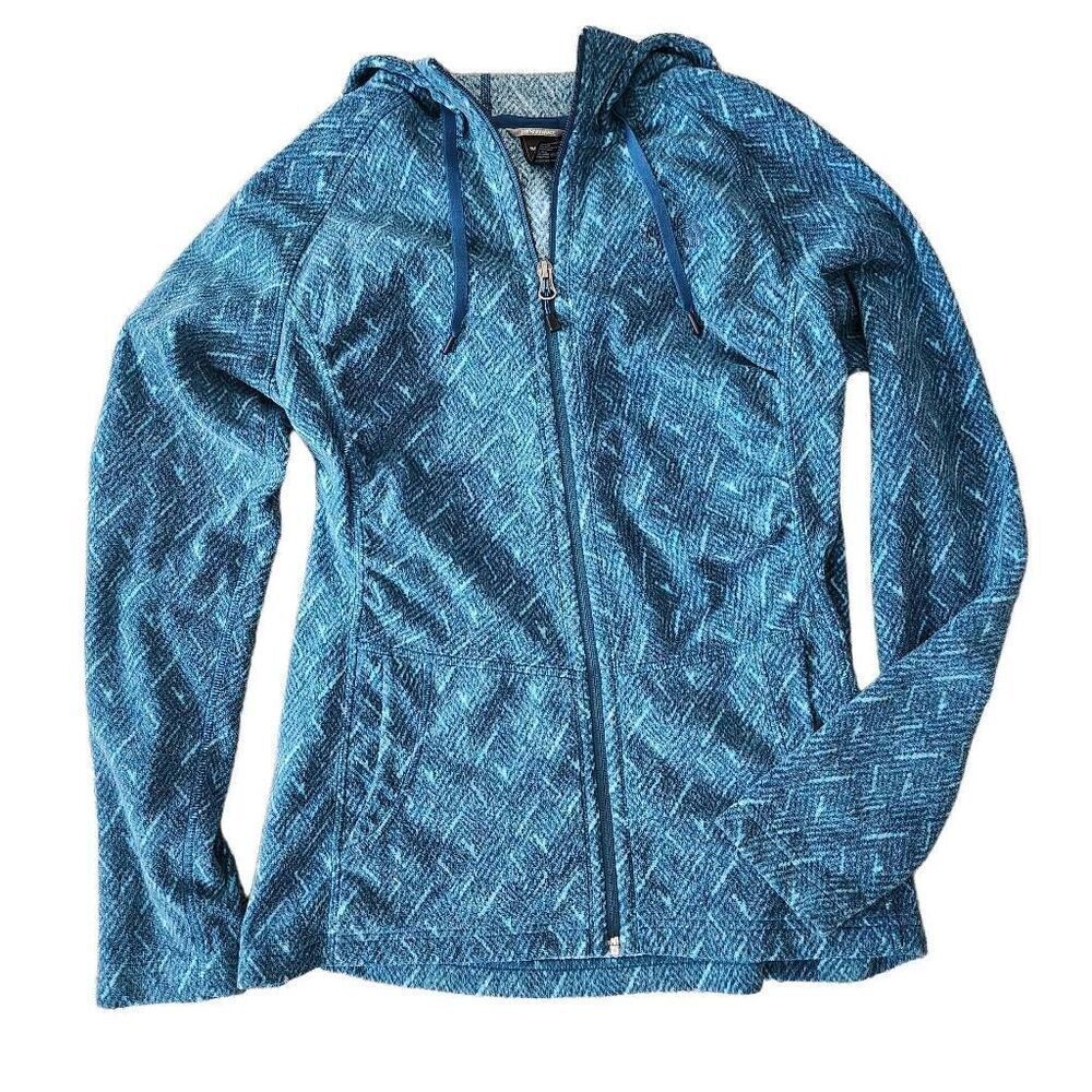 North Face Hoodie Jacket Women's Blue 100% Polyester Full Zipper Pockets